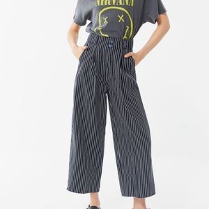 Urban Outfitters High Waist Pinstripe Cropped Pant